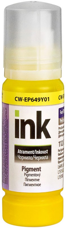 Чорнило Colorway Epson L-6490/L65XX/L11160/L15150/L15160/L15180 70мл Yellow Pigm. EP649Y (CW-EP649Y01) - Фото 1