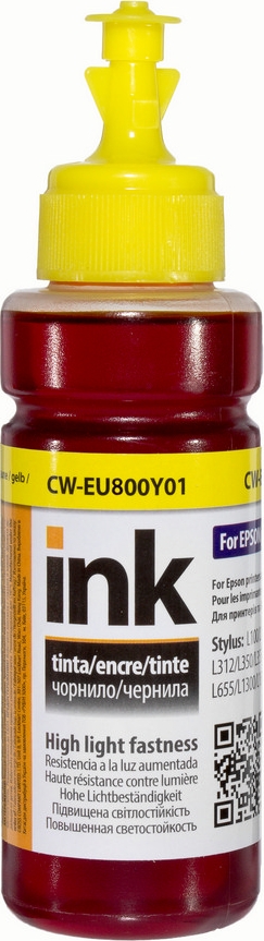 Чорнило Colorway EPSON L800 (Yellow) (CW-EU800Y01) 100мл - Фото 1