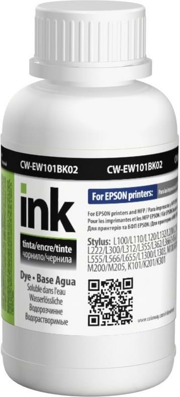 Чернила Colorway Epson L-100/200 series 200 мл Black EW101Bk (CW-EW101BK02) - Фото 1