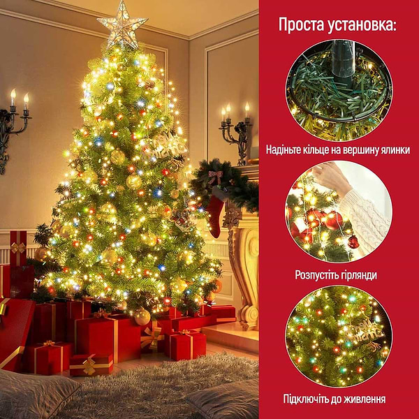 Фото - Гирлянда каскад Colorway LED 98 7x1.5м разноцветная USB (CW-G-98L71CUMC)