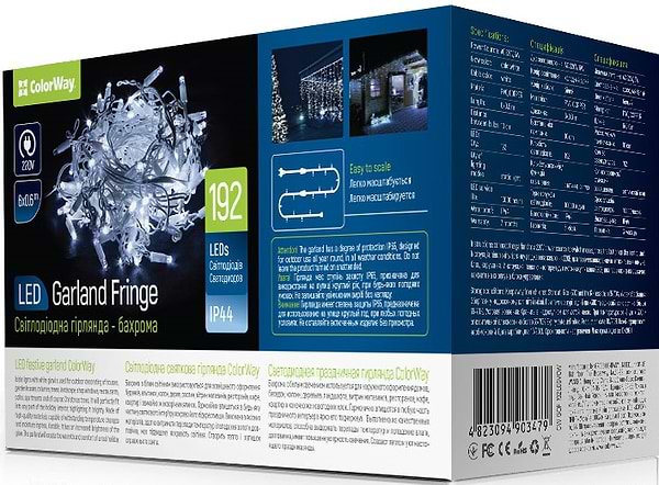 Фото - Гірлянда лінійна Colorway 6мx0.6 м 192Led IP44 (CW-GOF-192L66VCW)