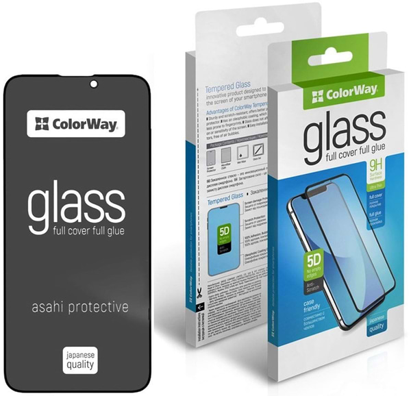 Фото - Захисне скло для смартфону Colorway 9H FC glue Anti-Spy for Apple iPhone 16 Pro Black (CW-GSFGASAI16P-BK)