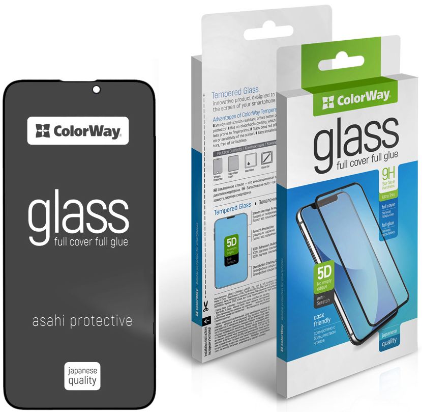 Защитное стекло для смартфона Colorway 9H FC glue Anti-Spy for Apple iPhone 18 Pro black (CW-GSFGASAI18P-BK)