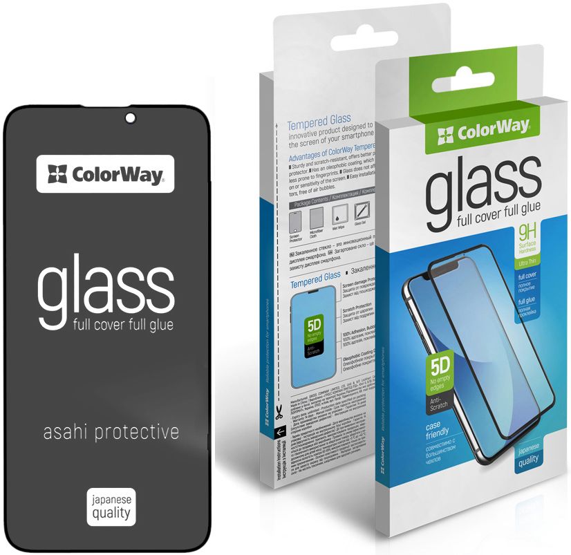 Защитное стекло для смартфона Colorway 9H FC glue Anti-Spy for Apple iPhone 18 Pro Max black (CW-GSFGASAI18PM-BK)