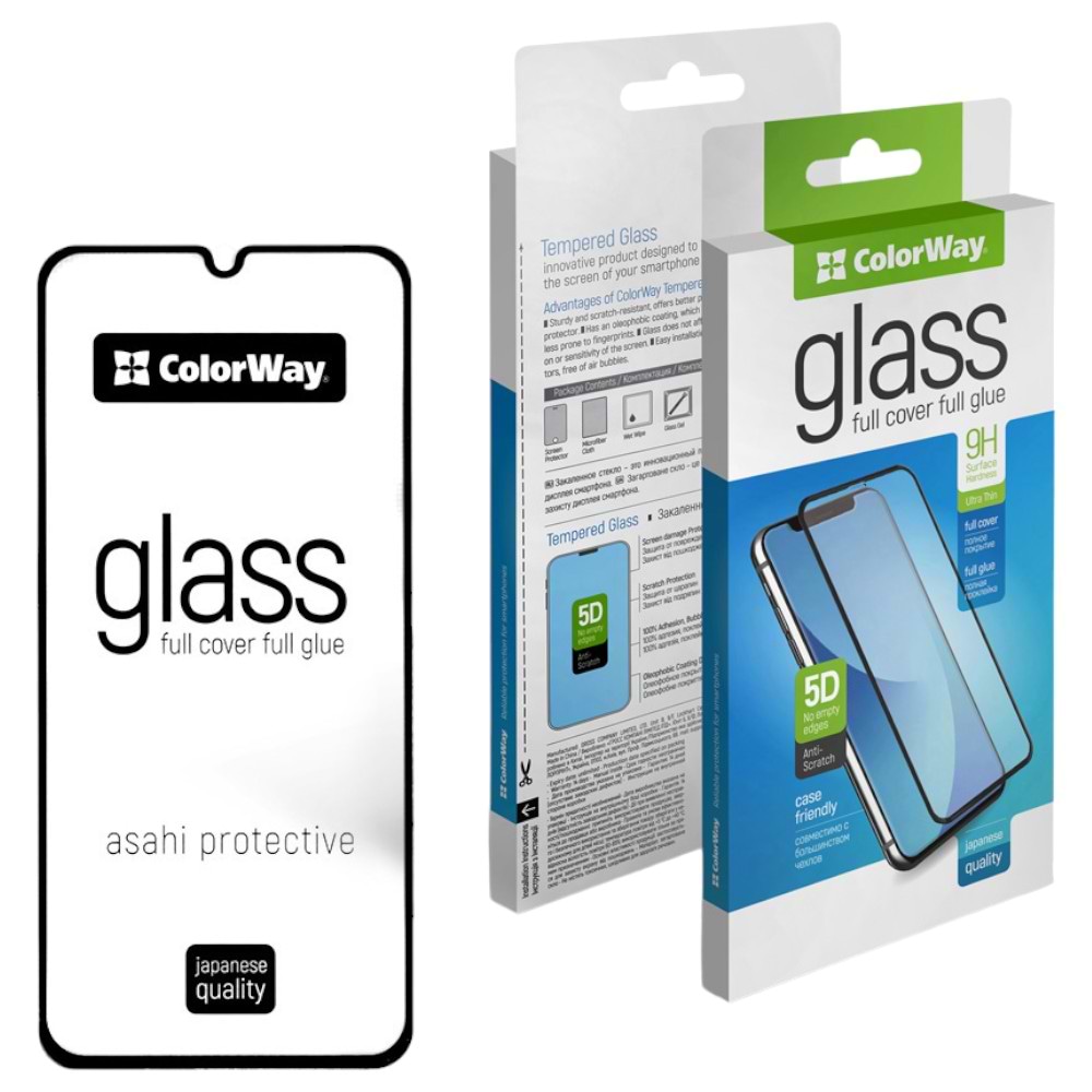 Защитное стекло для смартфона Colorway 9H FC glue Samsung Galaxy A05 Black (CW-GSFGSGA055-BK)