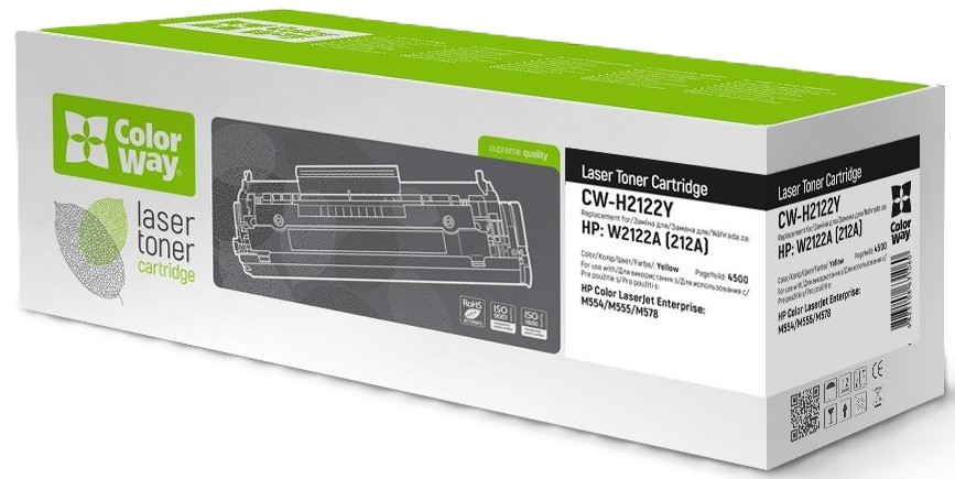Картридж для лазерных принтеров/МФУ Colorway HP (W2122A) CLJ M554/M555/M578 Yellow (CW-H2122Y)