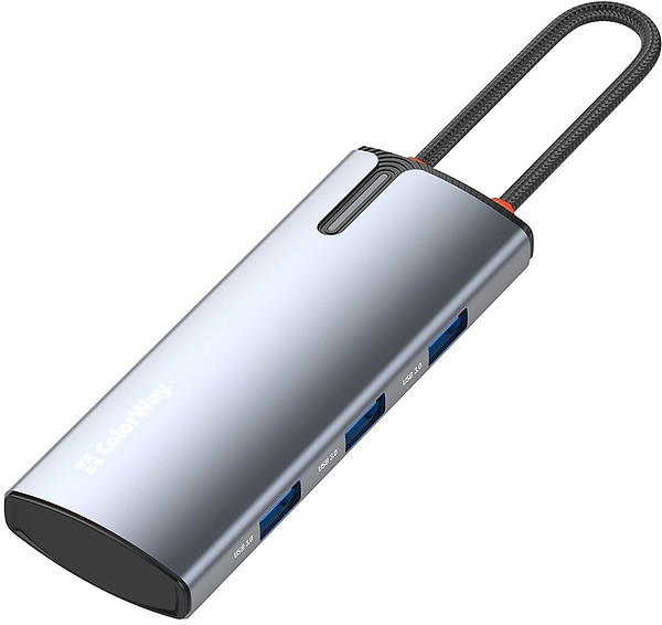 Фото - Хаб USB Colorway USB-C 5-в-1 Type C PD 100W/USB3.0х3/HDMI 4К (CW-HUB01)