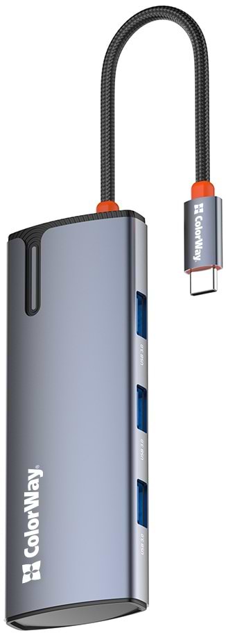 Фото - Хаб USB Colorway USB-C 5-в-1 Type C PD 100W/USB3.0х3/HDMI 4К (CW-HUB01)
