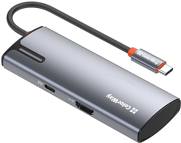 Фото - Хаб USB Colorway USB-C 5-в-1 Type C PD 100W/USB3.0х3/HDMI 4К (CW-HUB01)