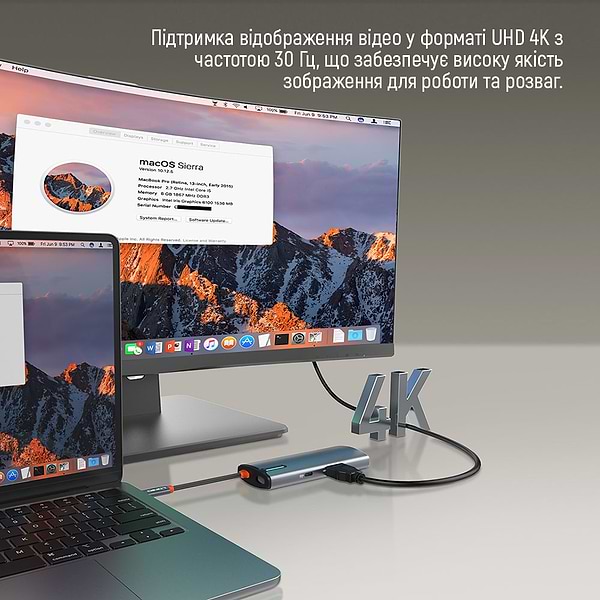 Фото - Хаб USB Colorway USB-C 5-в-1 Type C PD 100W/USB3.0х3/HDMI 4К (CW-HUB01)
