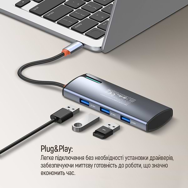 Фото - Хаб USB Colorway USB-C 5-в-1 Type C PD 100W/USB3.0х3/HDMI 4К (CW-HUB01)