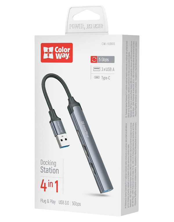 Фото - Хаб USB Colorway USB-A 4-в-1 USB2.0х3/USB3.0 (CW-HUB05)