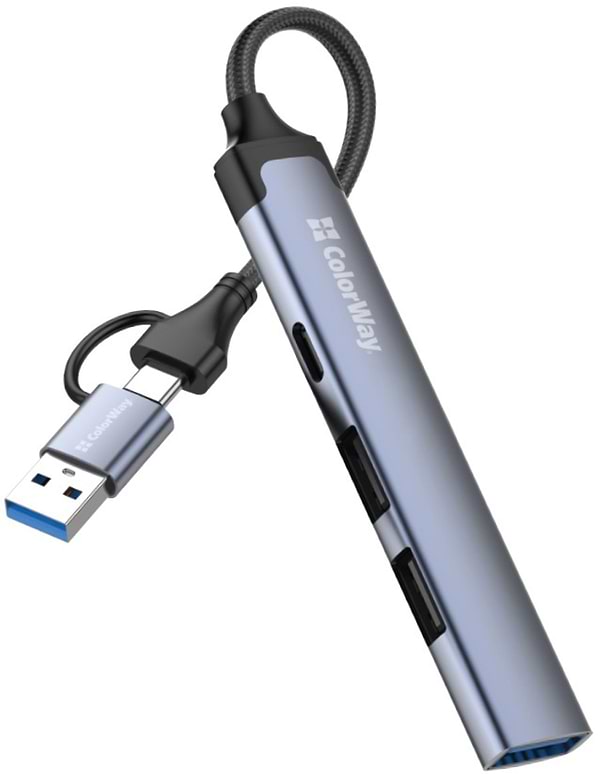 Фото - Хаб USB Colorway USB-A/USB-C 4-в-1 USB2.0х2/USB3.0/USB-C2.0 (CW-HUB06)