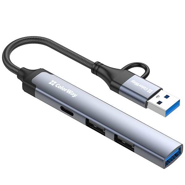 Фото - Хаб USB Colorway USB-A/USB-C 4-в-1 USB2.0х2/USB3.0/USB-C2.0 (CW-HUB06)