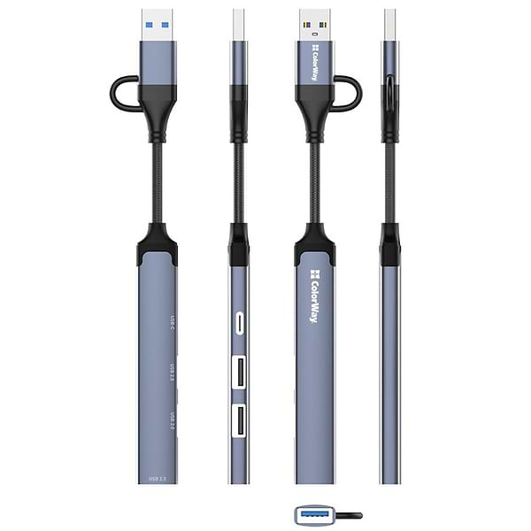 Фото - Хаб USB Colorway USB-A/USB-C 4-в-1 USB2.0х2/USB3.0/USB-C2.0 (CW-HUB06)