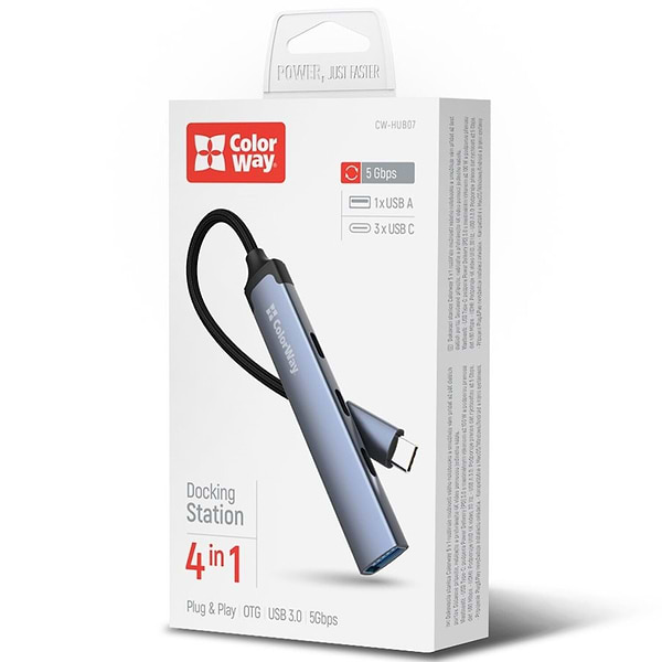 Фото - Хаб USB Colorway USB-C 4-в-1 USB-C2.0х3/USB3.0 (CW-HUB07)