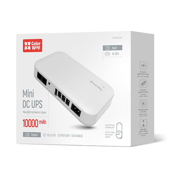 Фото - Источник бесперебойного питания Colorway UPS for router 10000mAh 21W DC 5V/9V/12V/24V (CW-PB100LI3WT)