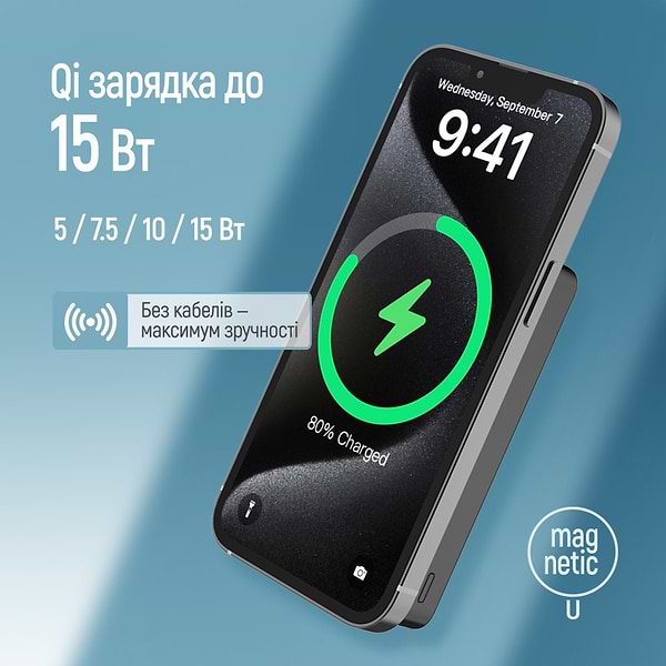 Фото - Батарея мобільна Colorway Power Bank 10 000 mAh 15W MagSafe USB-C PD 20W Black (CW-PB100LPA1BK-WPDD)