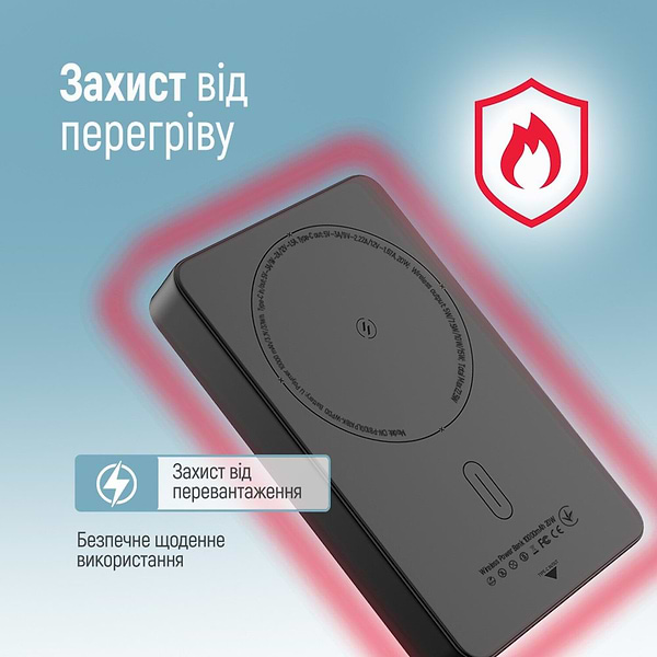 Фото - Батарея мобільна Colorway Power Bank 10 000 mAh 15W MagSafe USB-C PD 20W Black (CW-PB100LPA1BK-WPDD)