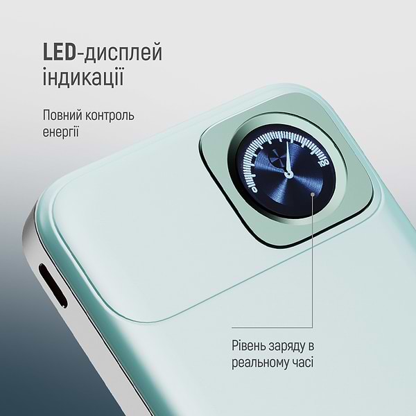 Фото - Батарея мобільна Colorway Power Bank 10 000 mAh 15W MagSafe & Watch Wireless Aquamarine USB-C PD 22.5W (CW-PB100LPA2MT-WPDD)