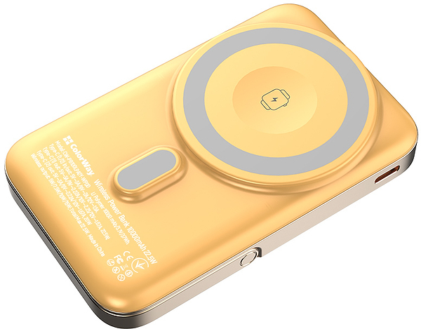 Фото - Батарея мобільна Colorway Power Bank 10 000 mAh 15W MagSafe & Watch Wireless Amber USB-C PD 22.5W (CW-PB100LPA2Y-WPDD)