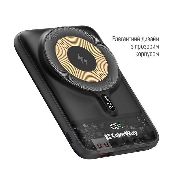 Фото - Уценка - Батарея мобильная Colorway Power Bank 10000 mAh 15W MagSafe Black (CW-PB100LPA3BK-WPDD)