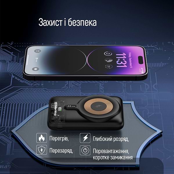 Фото - Уценка - Батарея мобильная Colorway Power Bank 10000 mAh 15W MagSafe Black (CW-PB100LPA3BK-WPDD)