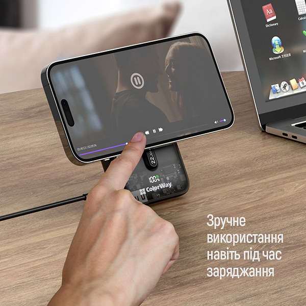 Фото - Уценка - Батарея мобильная Colorway Power Bank 10000 mAh 15W MagSafe Black (CW-PB100LPA3BK-WPDD)
