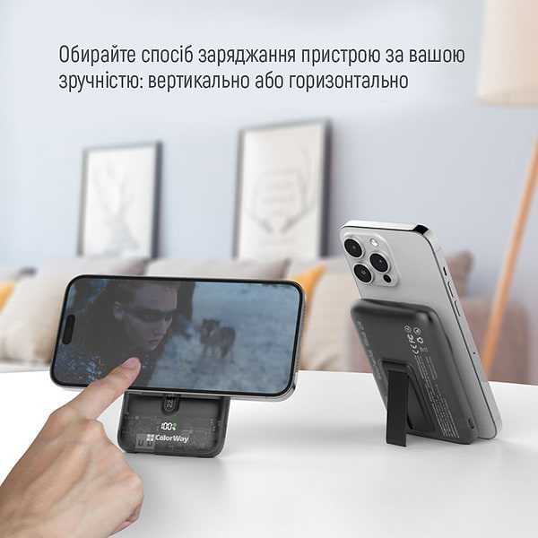 Фото - Уценка - Батарея мобильная Colorway Power Bank 10000 mAh 15W MagSafe Black (CW-PB100LPA3BK-WPDD)