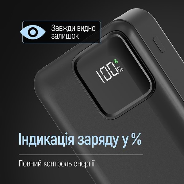 Фото - Батарея мобільна Colorway Power Bank 20000 mAh Optimal Power USB QC3.0 + USB-C PD22.5W Black (CW-PB200LPB5BK-PDD)