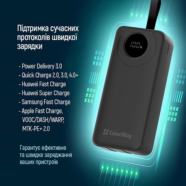 Фото - Батарея мобільна Colorway 30000 mAh EnergyPlus Black (CW-PB300LPB4BK-PDD)
