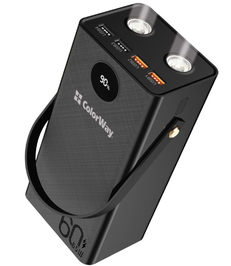 Батарея мобильная Colorway Powerful Power Delivery 60 000 mAh 65W Black (CW-PB600LPA5BK-PDD) - Фото 1