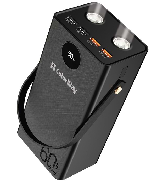 Фото - Батарея мобильная Colorway Powerful Power Delivery 60 000 mAh 65W Black (CW-PB600LPA5BK-PDD)