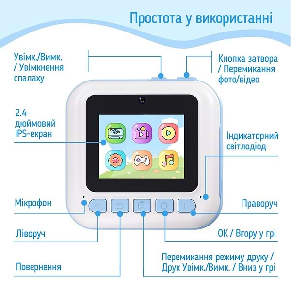 Фото - Фотокамера миттєвого друку Colorway CW-PHP01B Blue