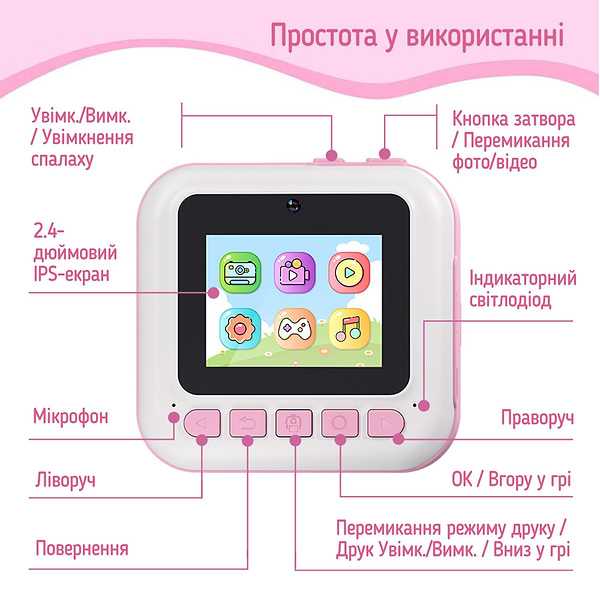 Фото - Фотокамера миттєвого друку Colorway CW-PHP01P Pink