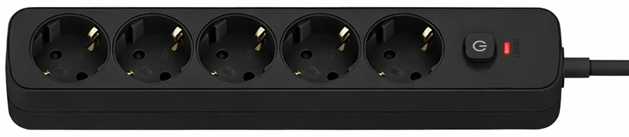 Мережевий фільтр Colorway 10A/2500W (CCA-3G1MM) 5 р/2M Black (CW-PSEA1052BK)