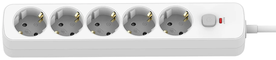 Мережевий фільтр Colorway 10A/2500W (CCA-3G1MM) 5 р/2M White (CW-PSEA1052W)