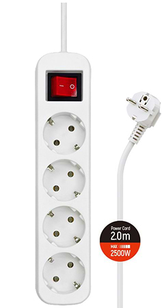 Мережевий фільтр Colorway 2m White (CW-PSEA42W) - Фото 1