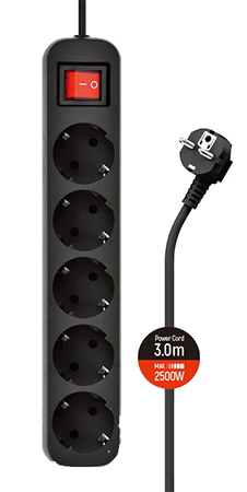 Сетевой фильтр Colorway 3m Black (CW-PSEA53BK) - Фото 1