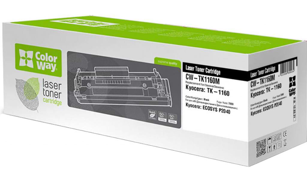 Картридж для лазерних принтерів/БФП Colorway для Kyocera TK-1160, Mita P2040dn/P2040dw (CW-TK1160M) - Фото 1