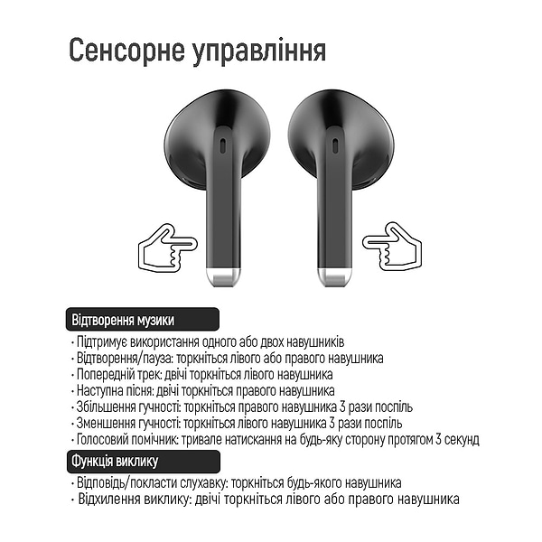Фото - Навушники вкладиші бездротові TWS Colorway Slim TWS-2 Earbuds Black (CW-TWS2BK)