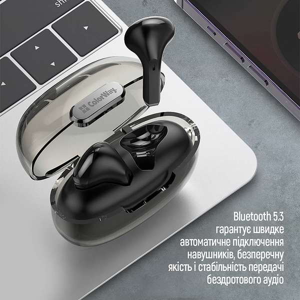 Фото - Навушники вкладиші бездротові TWS Colorway Slim TWS-2 Earbuds Black (CW-TWS2BK)