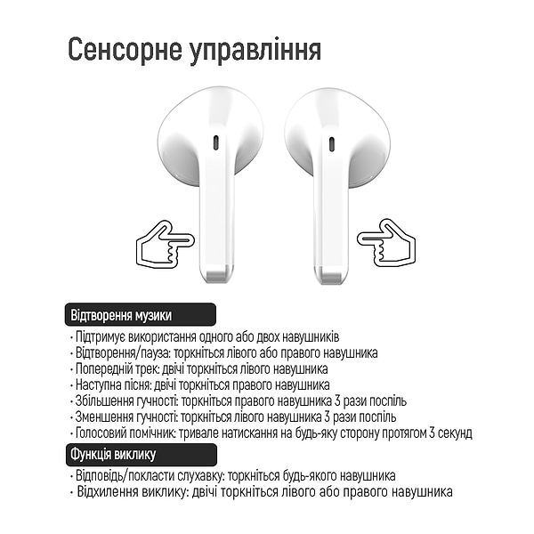 Фото - Навушники вкладиші бездротові TWS Colorway Slim TWS-2 Earbuds White (CW-TWS2WT)