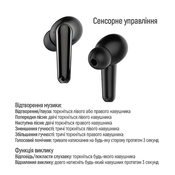 Фото - Навушники вкладиші бездротові TWS Colorway TWS-3 Earbuds Black (CW-TWS3BK)