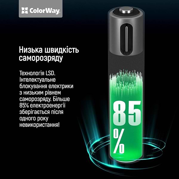 Фото - Акумулятор тип AAA Colorway USB-С 590 мАЧ 1.5В 2 шт. (CW-UBAAA-09)