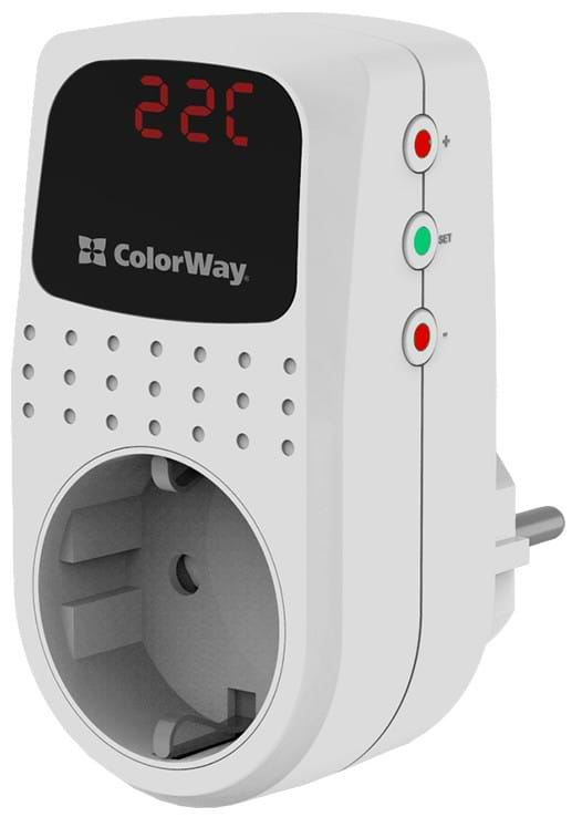 Фото - Автомат захисту від сплесків напруги Colorway 16A/3680W 150V-210V/230V-280V DS2 White (CW-VR16-02D)