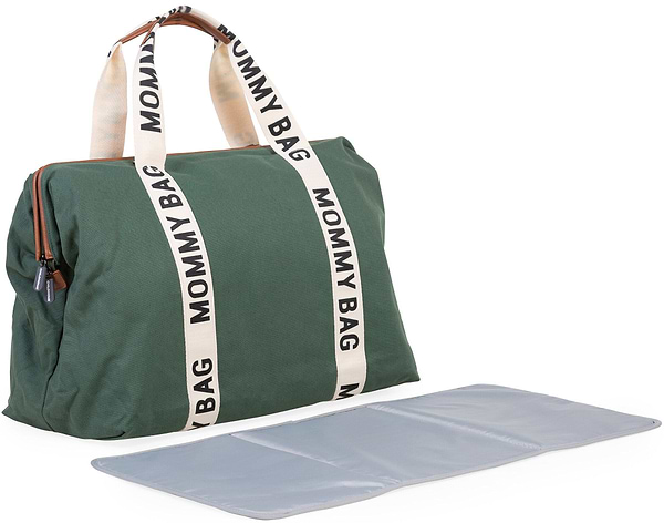 Фото - Сумка для батьків Childhome Mommy bag Signature - Canvas Green (CWMBBSCGR)
