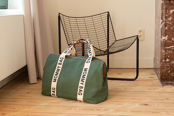 Фото - Сумка для батьків Childhome Mommy bag Signature - Canvas Green (CWMBBSCGR)