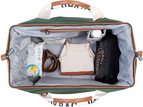 Фото - Сумка для батьків Childhome Mommy bag Signature - Canvas Green (CWMBBSCGR)