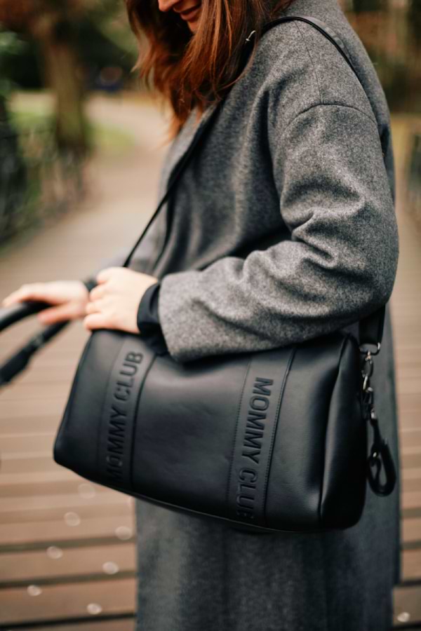 Фото - Сумка для батьків Childhome Mommy club Signature vegan leather Black (CWMCSLBL)